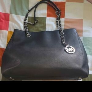 Michael Kors Black Leather Shoulder Bag